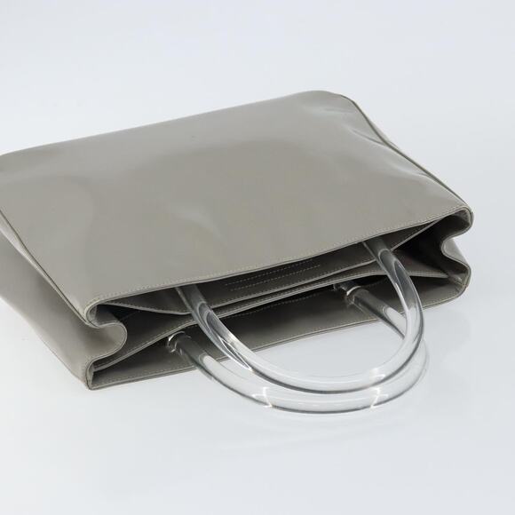 PRADA Hand Bag Enamel Gray Silver - Picture 6 of 12